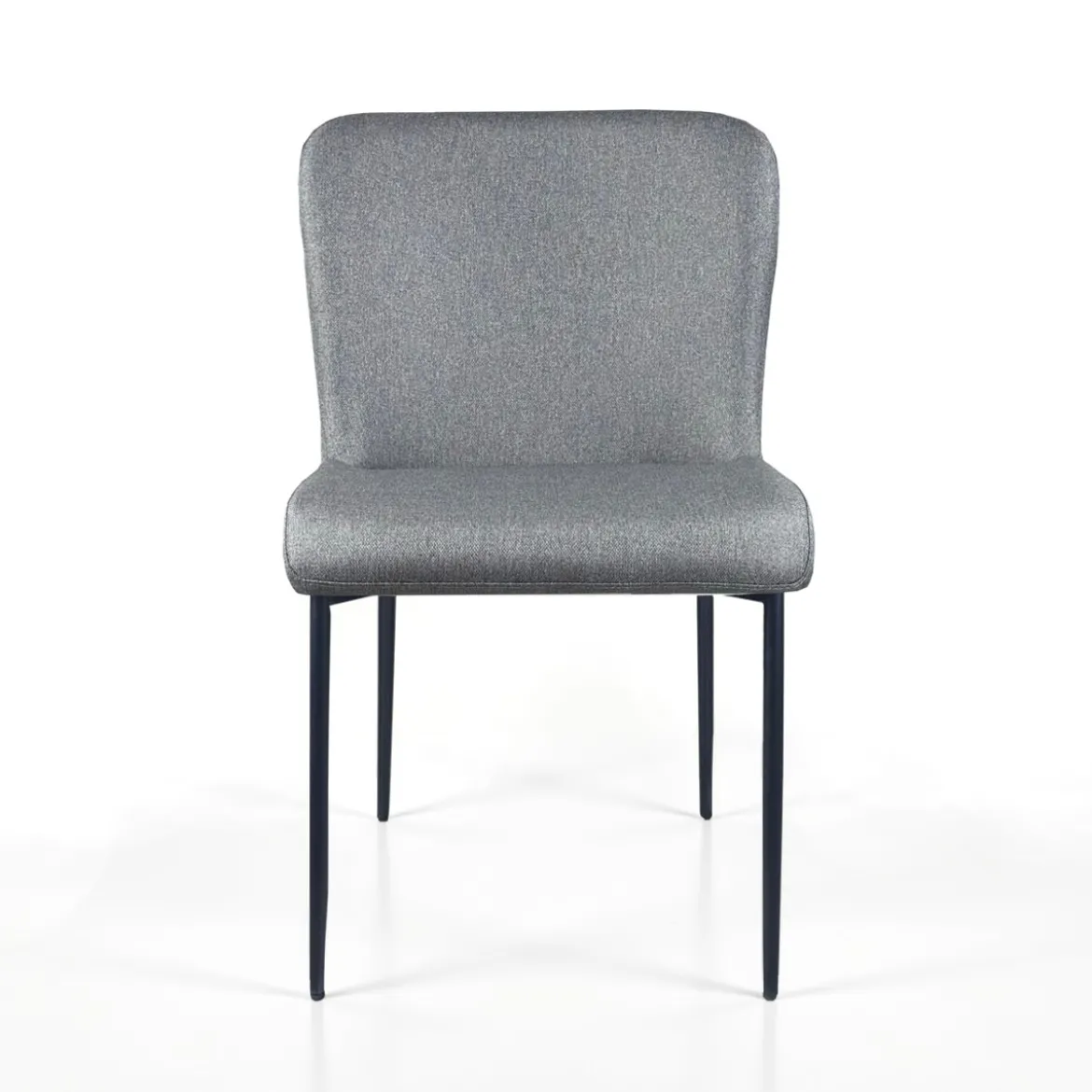 Tryun Grey sedia Imbottita tessuto grigio struttura metallo nero opaco h82 l49 p59