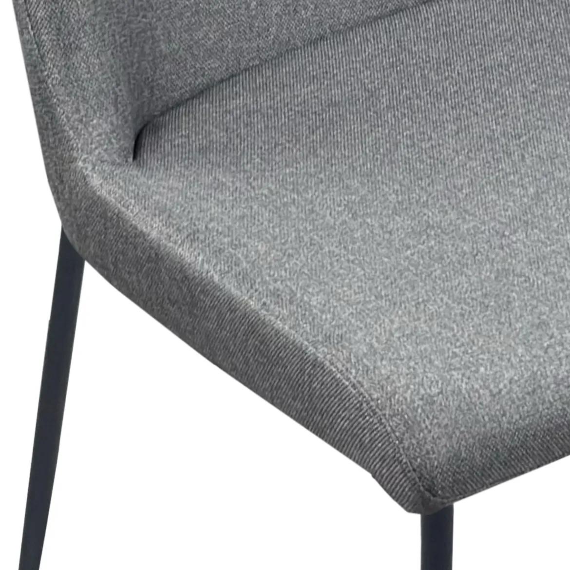 Tryun Grey sedia Imbottita tessuto grigio struttura metallo nero opaco h82 l49 p59