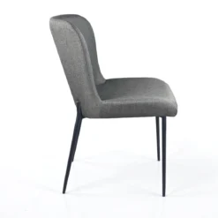 Tryun Grey sedia Imbottita tessuto grigio struttura metallo nero opaco h82 l49 p59