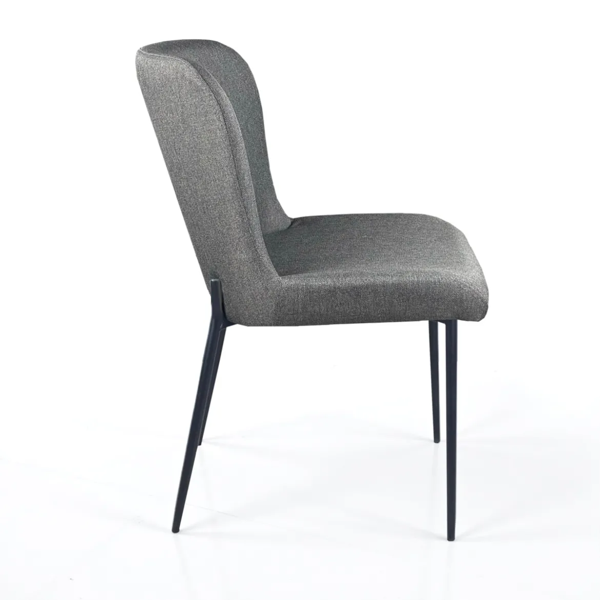 Tryun Grey sedia Imbottita tessuto grigio struttura metallo nero opaco h82 l49 p59