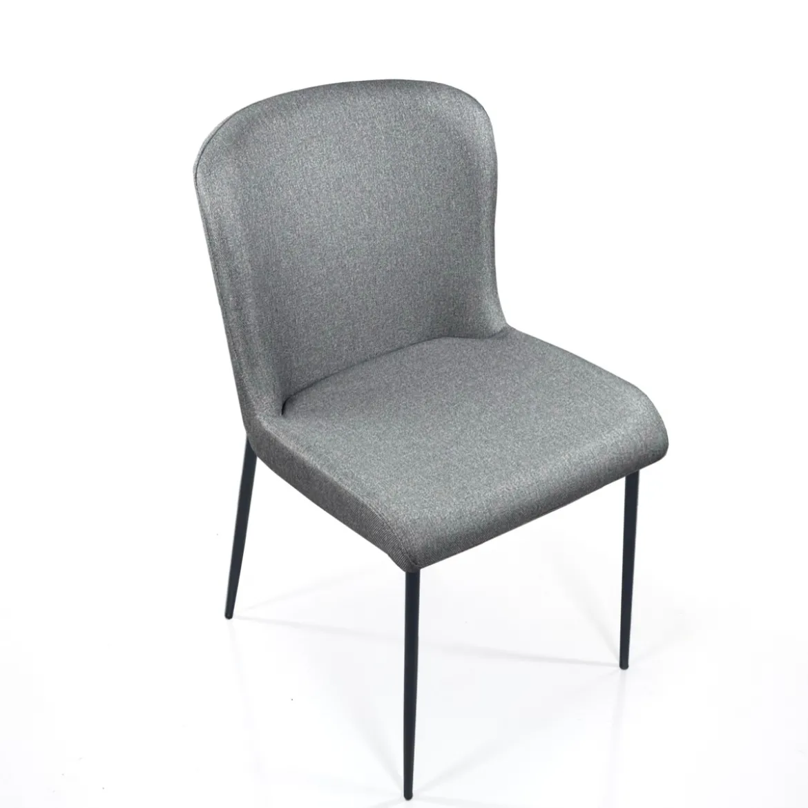 Tryun Grey sedia Imbottita tessuto grigio struttura metallo nero opaco h82 l49 p59