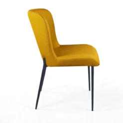 Tryun Yellow sedia Imbottita tessuto giallo struttura metallo nero opaco h82 l49 p59