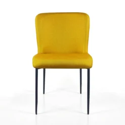 Tryun Yellow sedia Imbottita tessuto giallo struttura metallo nero opaco h82 l49 p59