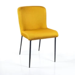 Tryun Yellow sedia Imbottita tessuto giallo struttura metallo nero opaco h82 l49 p59