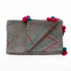 Tulsi plaid cotone 100% cotone grigio e rosso 190x135 cm