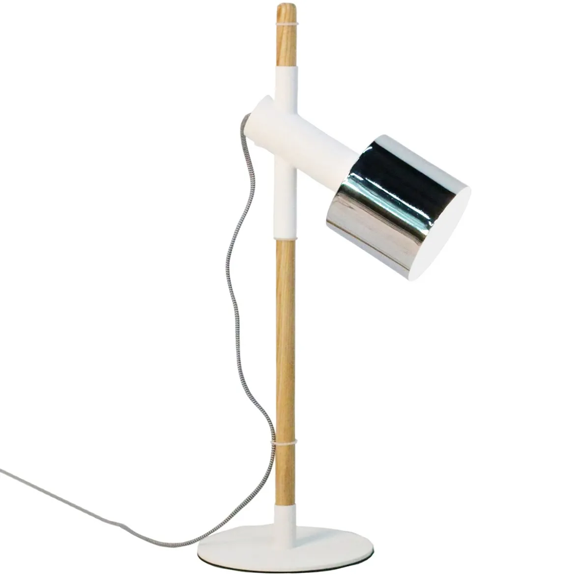 Varm lampada da tavolo in legno massello finitura rovere h61 d20 cm