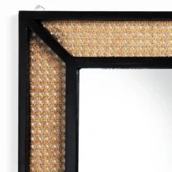 Vienna specchio parete rattan e vetro colore naturale cm 40x40x3 interno/esterno
