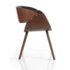 Visby evo dark wood sedia in pelle sintetica nera e legno finitura noce 50x52xh73 cm