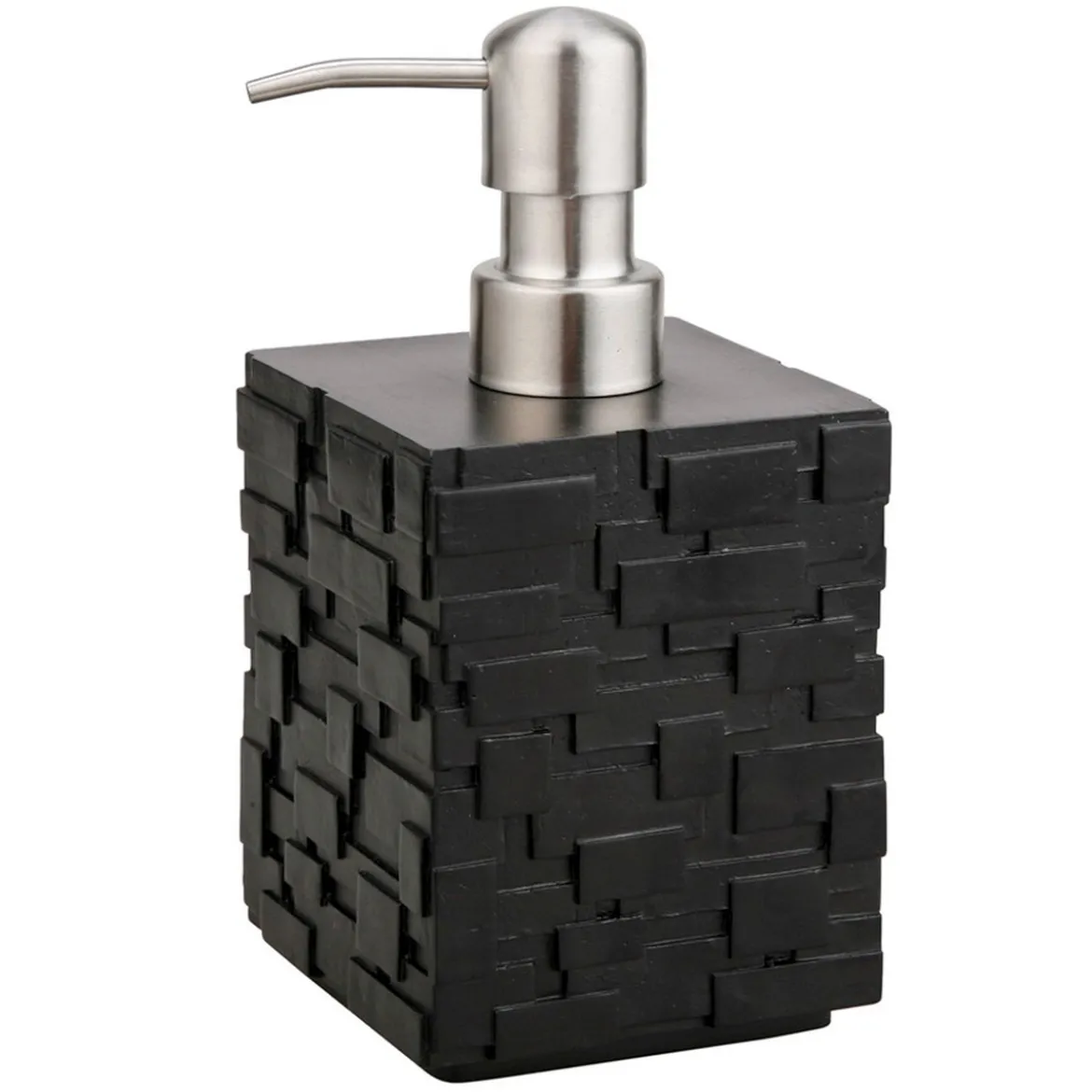 Wall black dispenser portasapone in poliresina nera 8.3x8.3 h10.6/16 cm