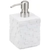 Wall white dispenser portasapone in poliresina bianca 8.3x8.3 h10.6/16 cm