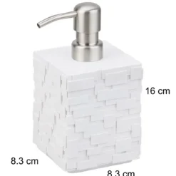 Wall white dispenser portasapone in poliresina bianca 8.3x8.3 h10.6/16 cm