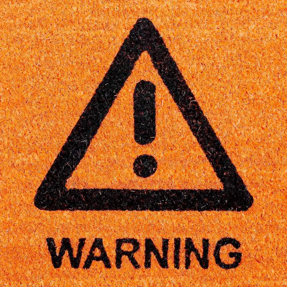 Warning zerbino in fibre di cocco con retro antiscivolo 75x45 cm