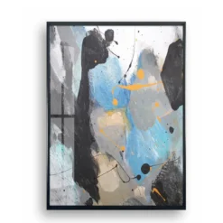 Watercolor abstract 7 quadro cornice di colore nero opaco stampa su cartoncino rigidopannello trasparente in pvch77 l57 p35