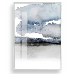 Watercolor sea 6 quadro cornice colore bianco opaco stampa su cartoncino rigidopannello trasparente in pvc h85 l60 p35