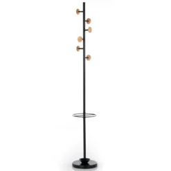 Wells-b appendiabiti / portaombrelli in acciaio nero opaco d28xh180 cm