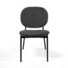 Werza Antracite sedia Imbottita tessuto antracite effetto melange struttura metallo nero opaco impilabile h81 l47 p58