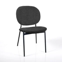 Werza Antracite sedia Imbottita tessuto antracite effetto melange struttura metallo nero opaco impilabile h81 l47 p58