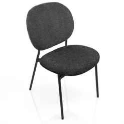 Werza Antracite sedia Imbottita tessuto antracite effetto melange struttura metallo nero opaco impilabile h81 l47 p58
