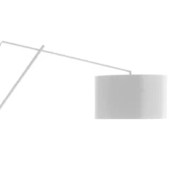 White gear lampada da terra fusto metallo bianco opaco paralume tessuto bianco h210 p50 l160