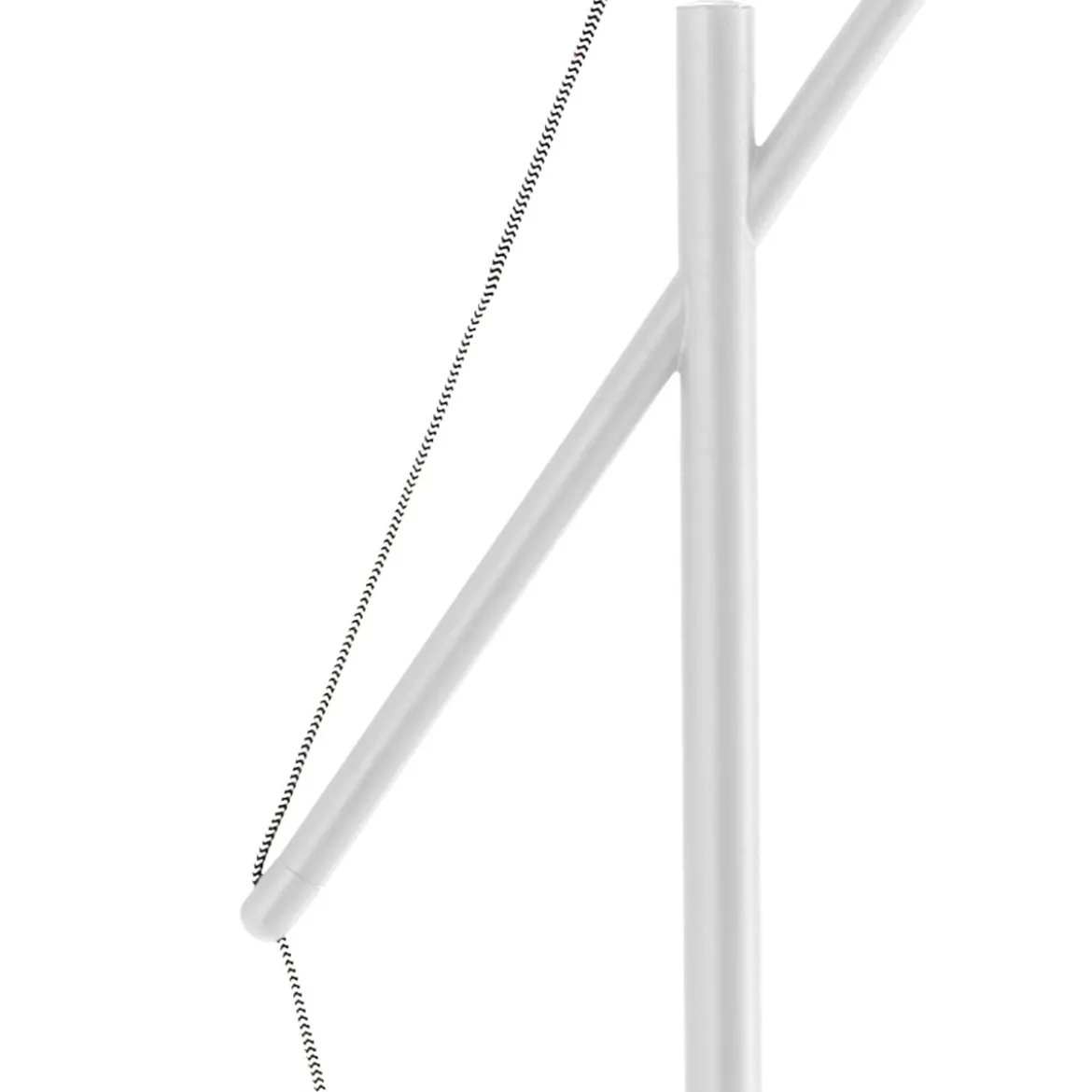 White gear lampada da terra fusto metallo bianco opaco paralume tessuto bianco h210 p50 l160