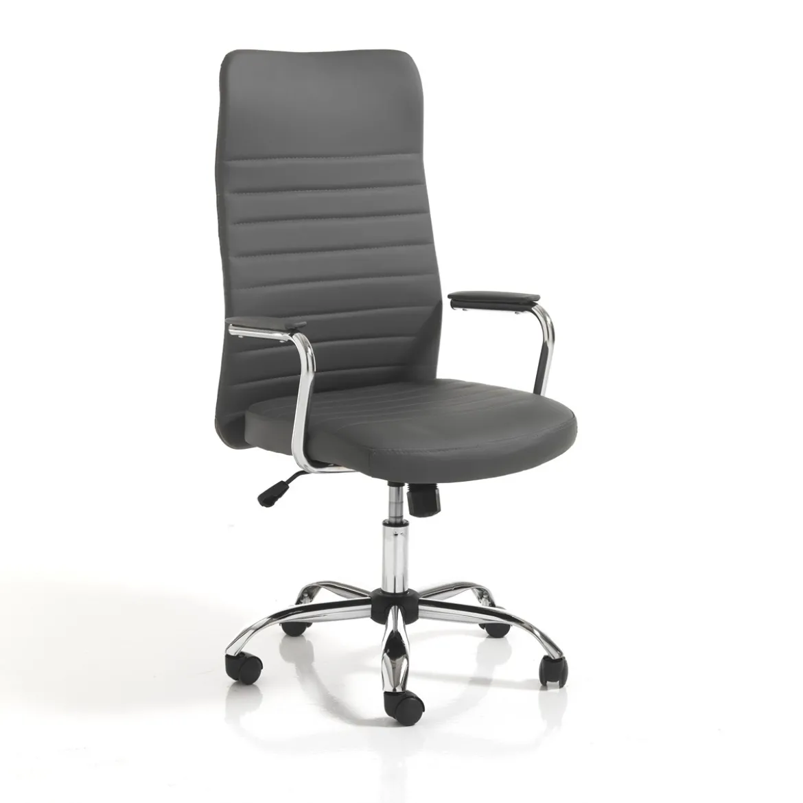 Wichita high brown sedia da ufficio regolabile e girevole in pelle sintetica colore grigio con ruote 56x62 h108/118 cm