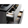 Willy black cement bagno 90 finitura grigio cemento 2 cestoni e lavello nero 90x47.5xh52 cm