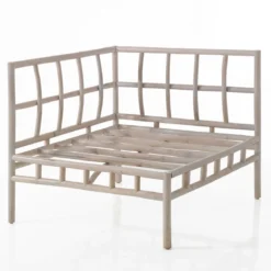 Yanni basamento angolare in rattan sbiancato per 1 elemento kamar 80x80xh70 cm