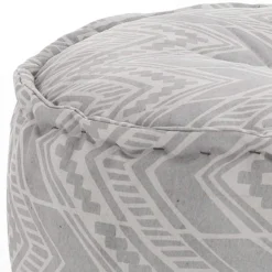 Yantra ikat grey pouf outdoor tessuto waterproof cm. 60 x 60 h.30