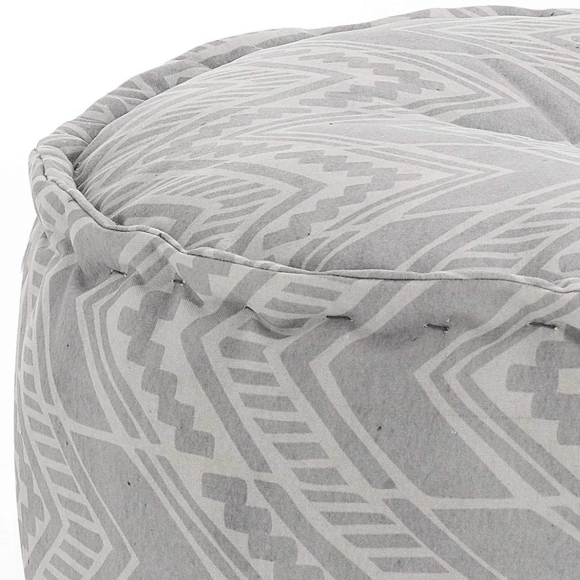 Yantra ikat grey pouf outdoor tessuto waterproof cm. 60 x 60 h.30
