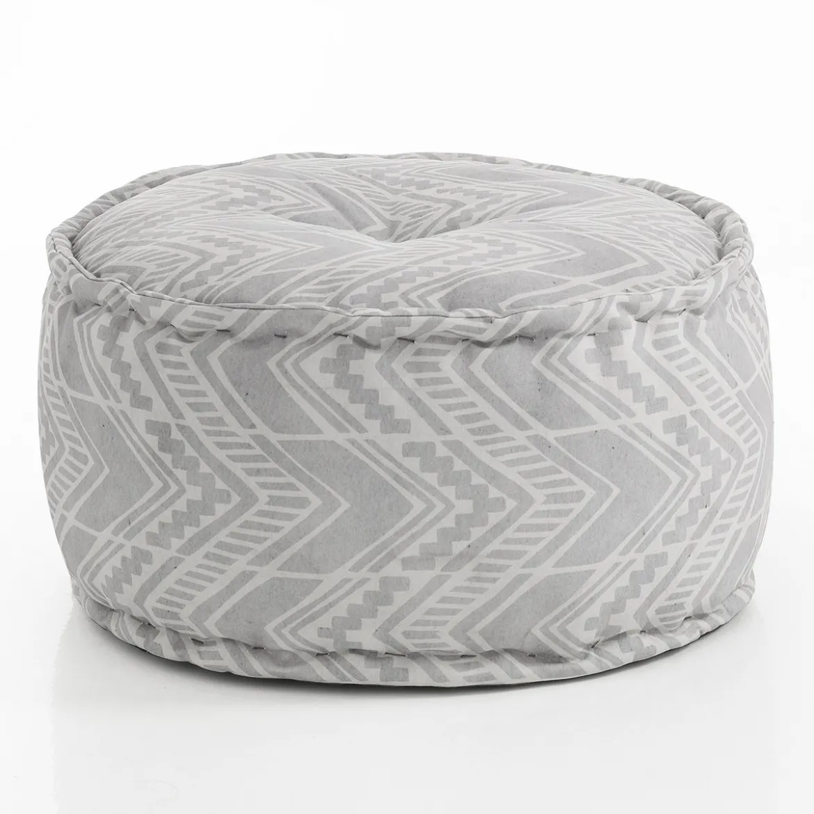 Yantra ikat grey pouf outdoor tessuto waterproof cm. 60 x 60 h.30