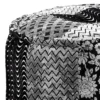 Yara black/grey pouf rotondo tessuto effetto velluto patchwork interno in fibre di stoffe non sfoderabile ø50x30 cm