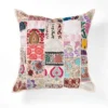 Yara blue cuscino 100% cotone decorato patchwork made in india 52x52 cm
