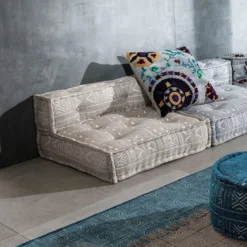 Yara brown elemento centrale in cotone marrone con imbottitura tessile interna 80x80x40 cm