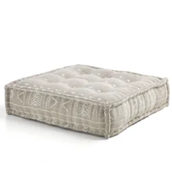 Yara brown pouf quadrato in cotone marrone con imbottitura tessile 80x80x20 cm