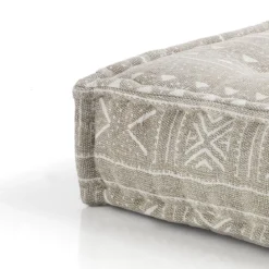 Yara brown pouf quadrato in cotone marrone con imbottitura tessile 80x80x20 cm