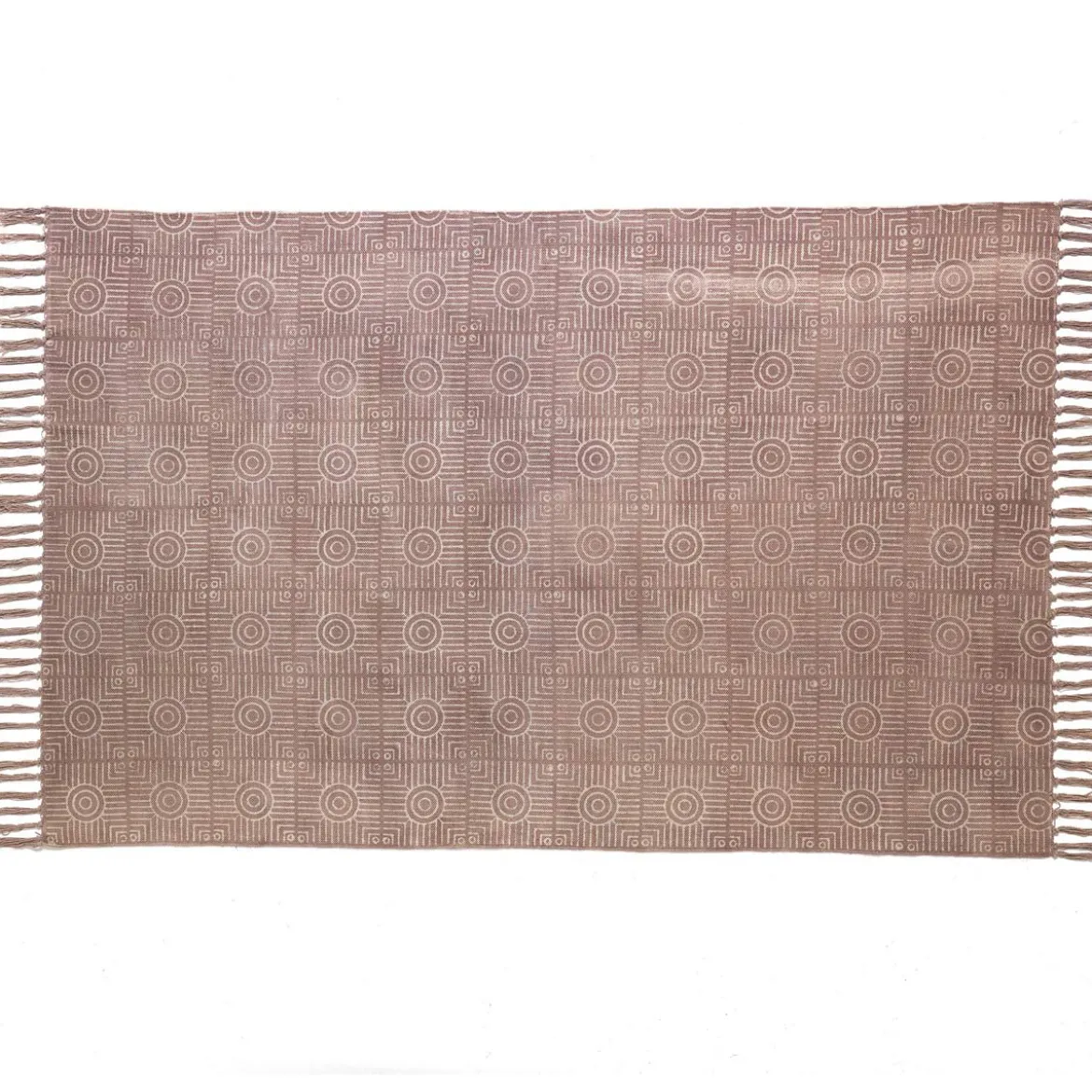 Yara brown tappeto brown programma cotone 100% beige con nappe 195x115 cm