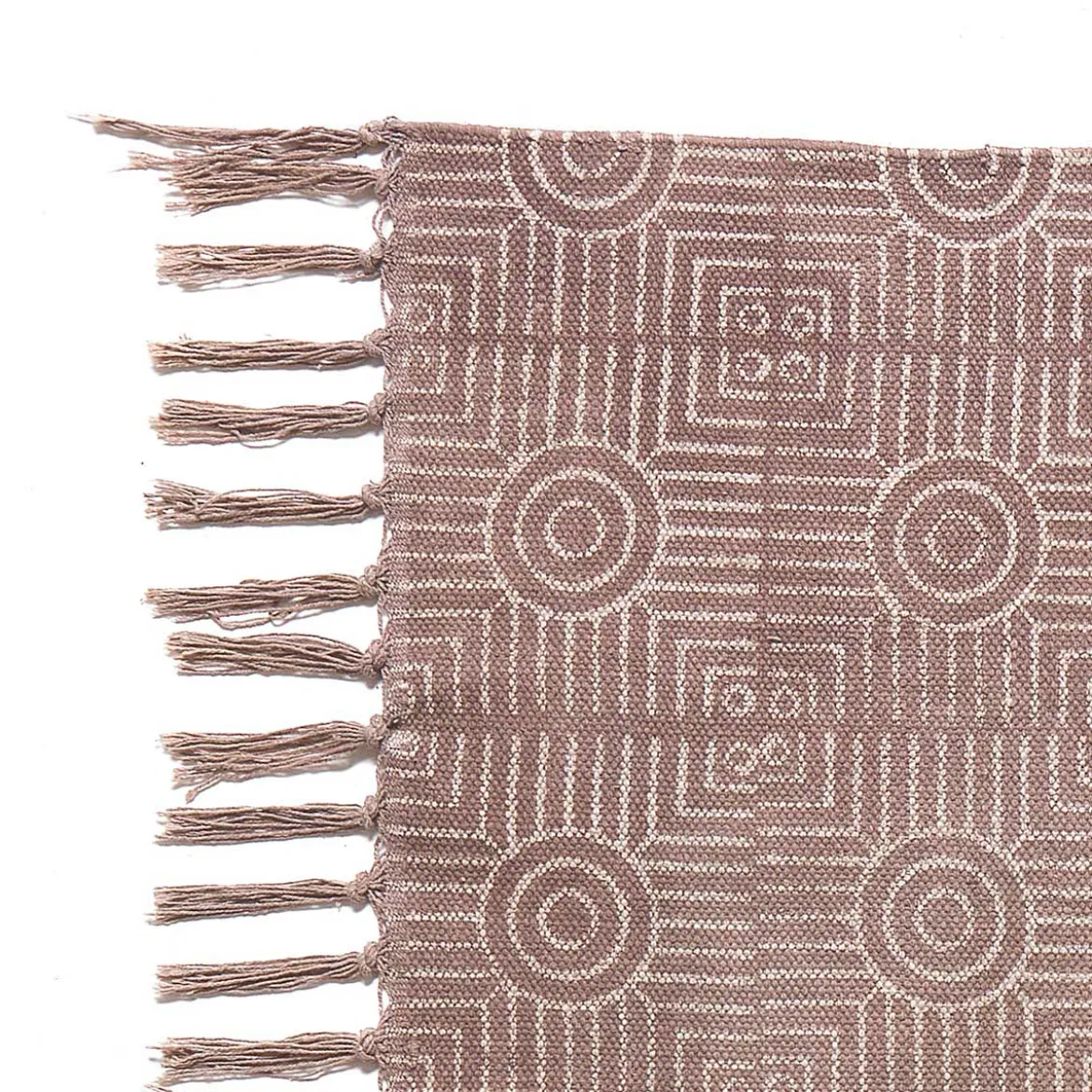 Yara brown tappeto brown programma cotone 100% beige con nappe 195x115 cm