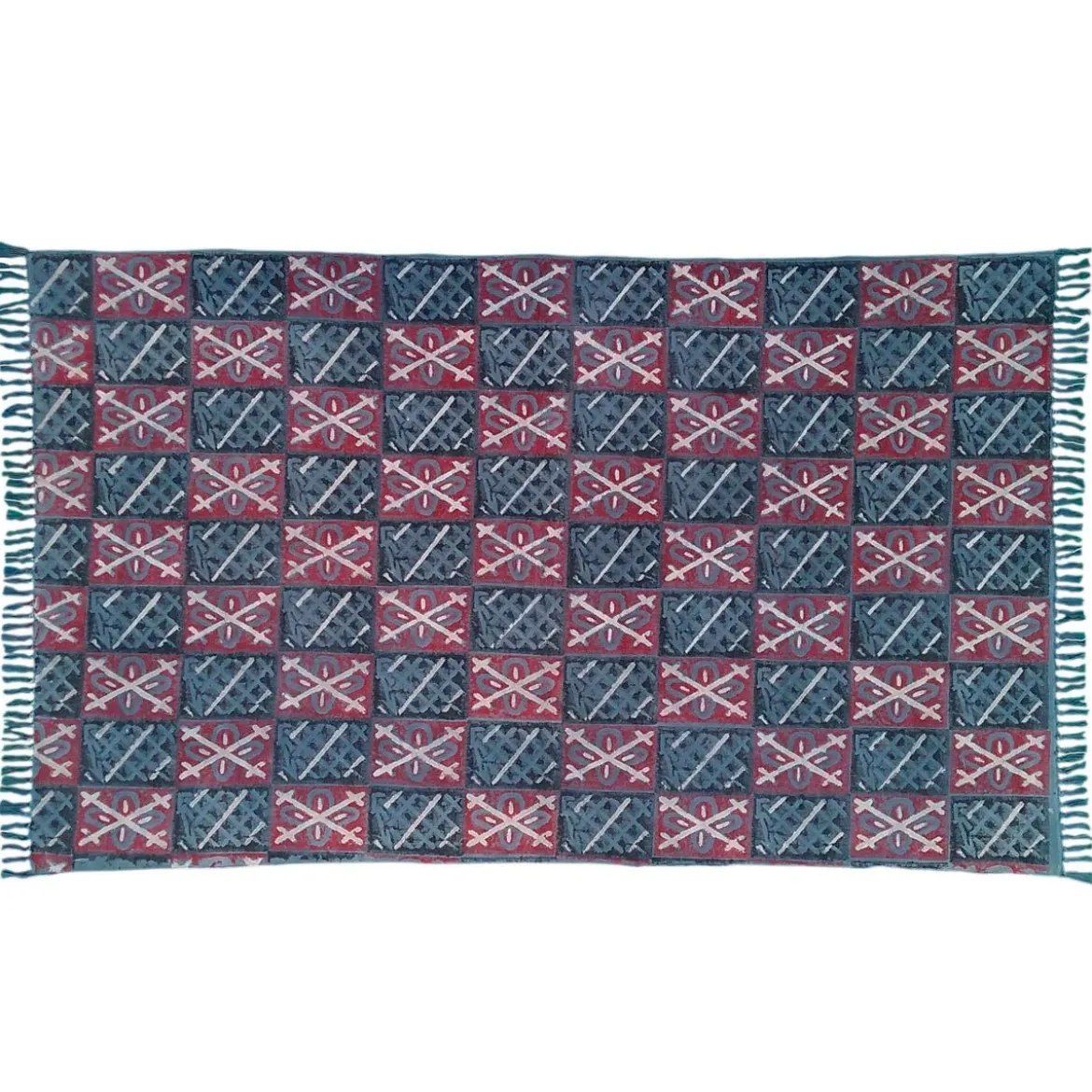 Yara brun tappeto cotone 100% made in india 195 x 115 cm