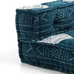 Yara divano 2 posti composizione 05 rivestimento cotone 100% blu e bianco 160x80xh40 cm