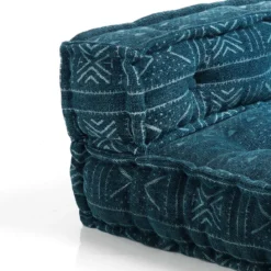 Yara divano 2 posti composizione 08 rivestimento cotone 100% patchwork blu 160x80xh40 cm
