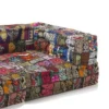 Yara divano 2 posti composizione 15 rivestimento cotone 100% patchwork multicolore 160x80xh40 cm