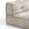 Yara elemento angolare in cotone marrone/beige rivestito con imbottitura 80x80x40 cm