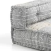 Yara elemento angolare in cotone grigio e beige con imbottitura interna 80x80x40 cm