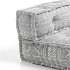 Yara grey elemento angolare in cotone grigio tinta unita con imbottitura tessile 80x80x40 cm