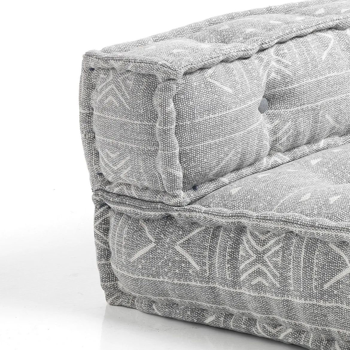 Yara grey elemento angolare in cotone grigio tinta unita con imbottitura tessile 80x80x40 cm