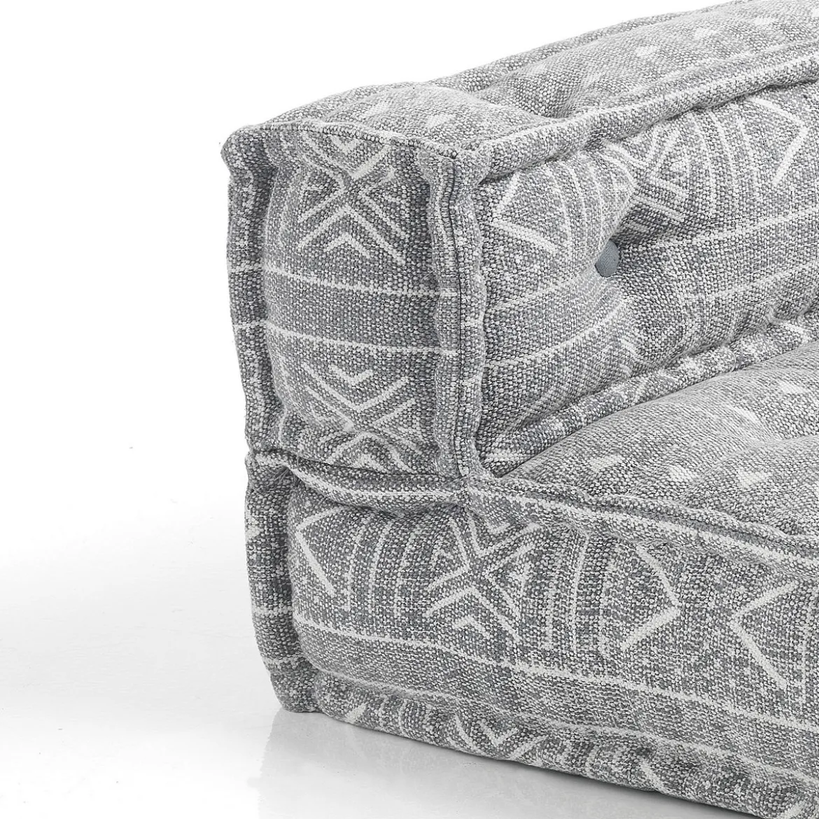Yara grey elemento centrale in cotone grigio con imbottitura interna tessile 80x80x40 cm