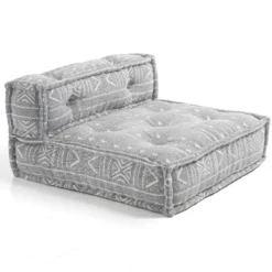 Yara grey elemento centrale in cotone grigio con imbottitura interna tessile 80x80x40 cm