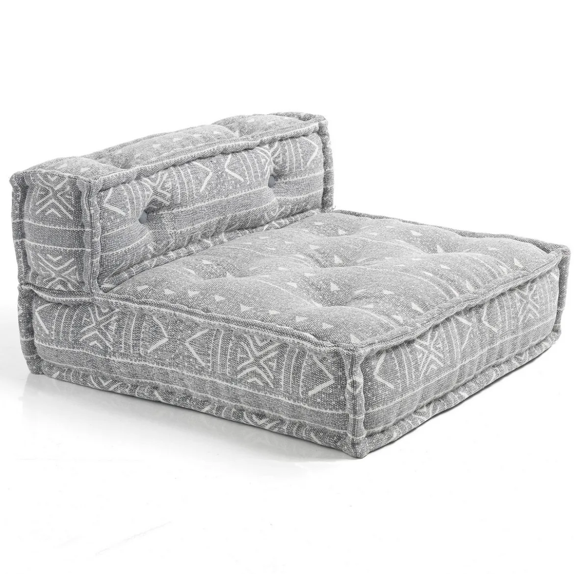 Yara grey elemento centrale in cotone grigio con imbottitura interna tessile 80x80x40 cm