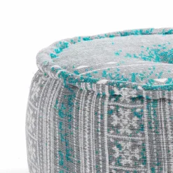 Yara grey pouf rotondo colore grigio cotone 100% d50 h30 cm