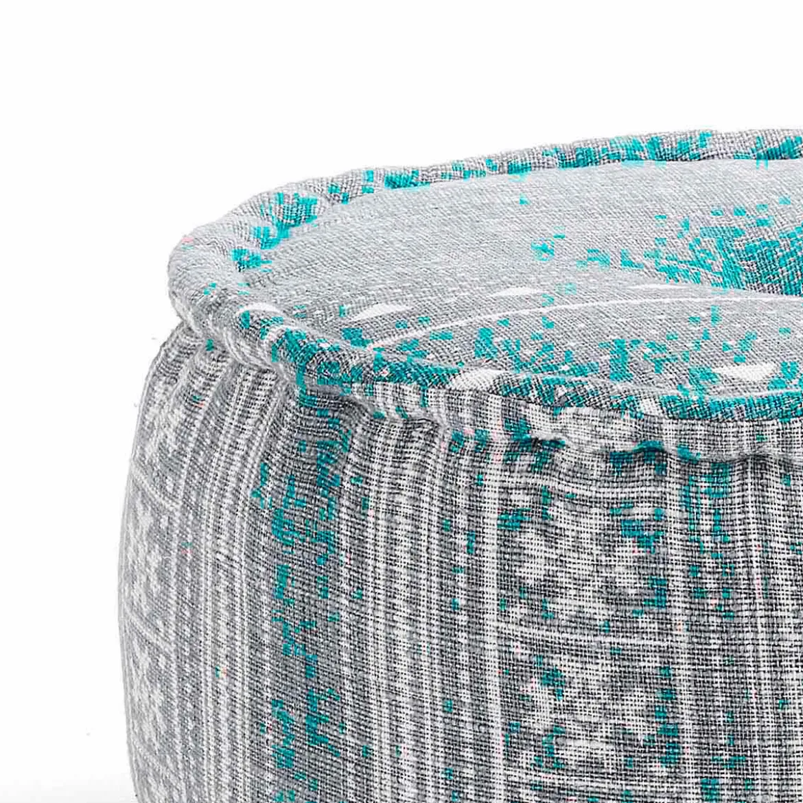 Yara grey pouf rotondo colore grigio cotone 100% d50 h30 cm